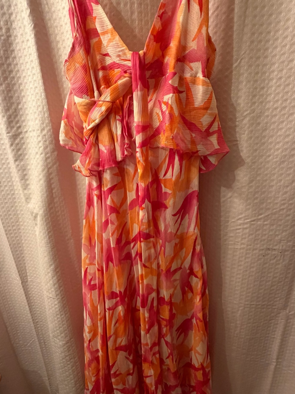 Diane von Furstenberg Pink Orange Silk Floral Dress